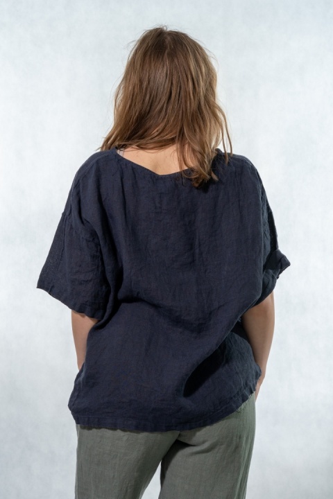 Bluzka Wendy Trendy 100% Len – Granatowa