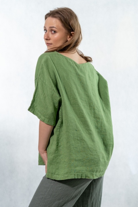 Bluzka Wendy Trendy 100% Len – Szmaragdowa