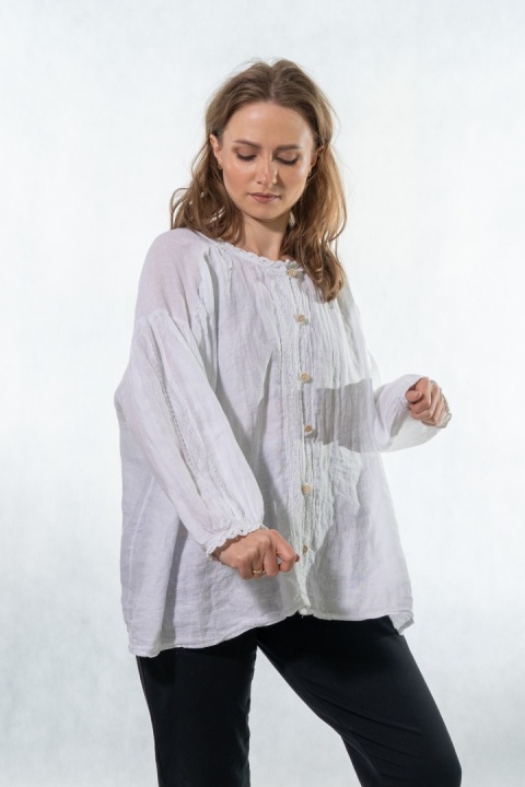Koszula lniana Gioya&Co – lekkość i naturalna elegancja - Bianco