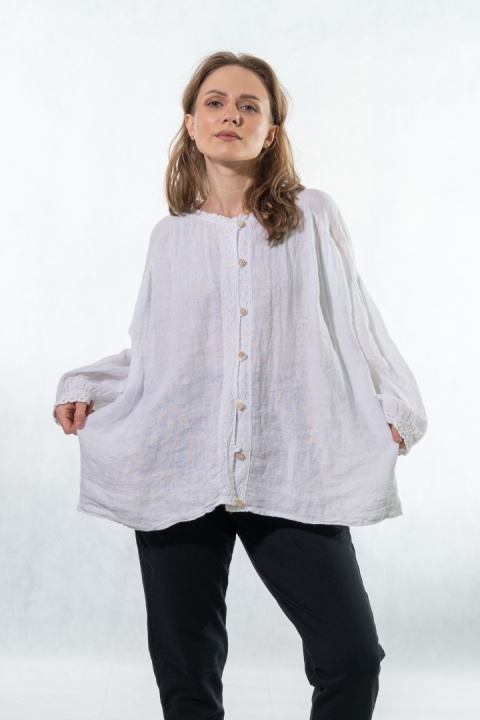 Koszula lniana Gioya&Co – lekkość i naturalna elegancja - Bianco