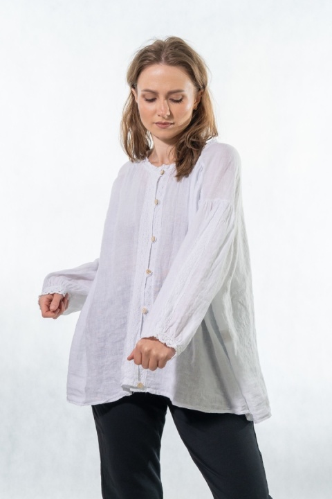 Koszula lniana Gioya&Co – lekkość i naturalna elegancja - Bianco