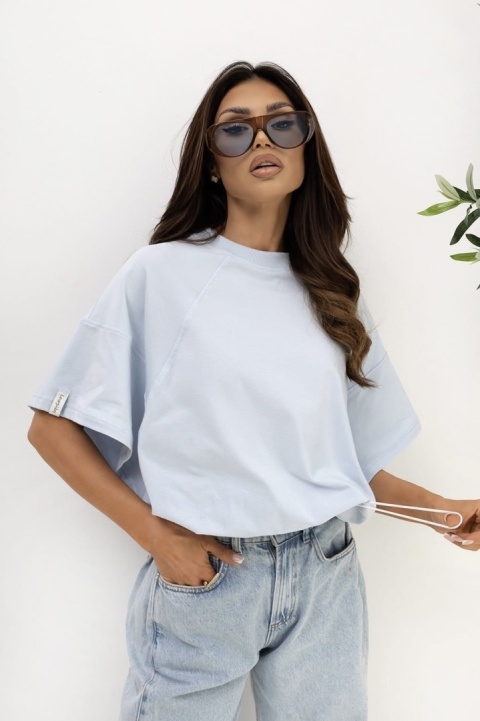 T- shirt Lenoshka Comfy Oversize Tee ze stoperem - Baby Blue