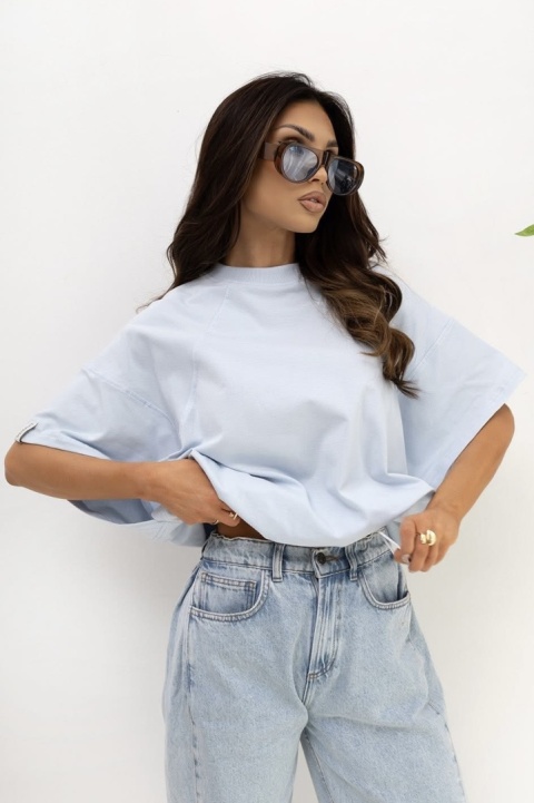 T- shirt Lenoshka Comfy Oversize Tee ze stoperem - Baby Blue