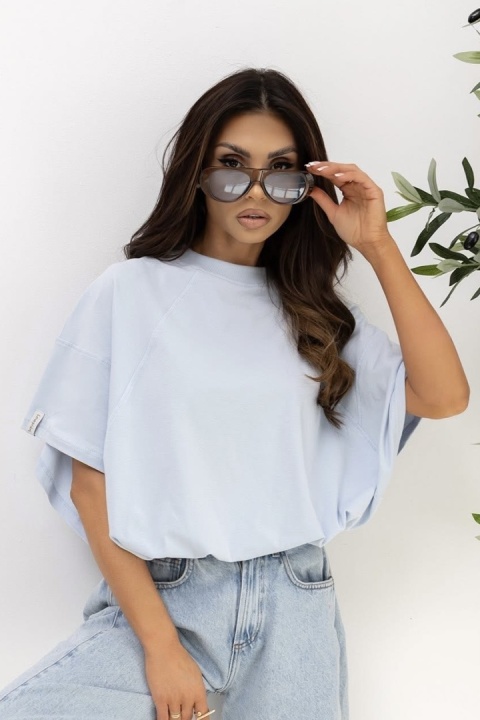 T- shirt Lenoshka Comfy Oversize Tee ze stoperem - Baby Blue