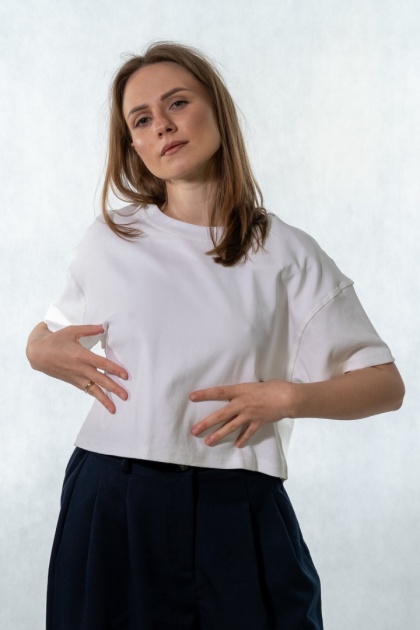 T-shirt MyStar crop - Biały