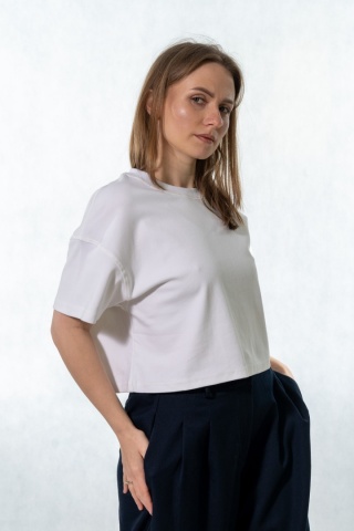 T-shirt MyStar crop - Biały