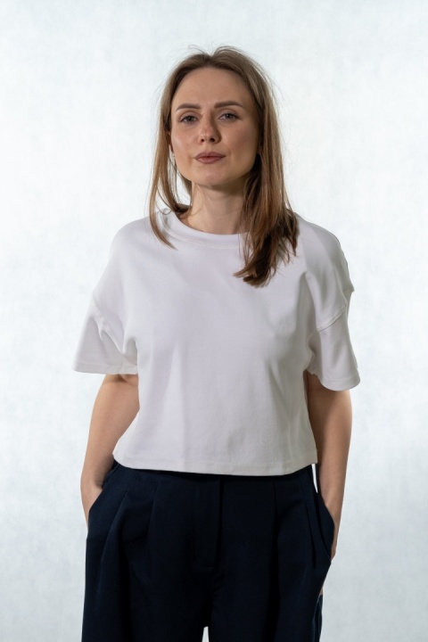 T-shirt MyStar crop - Biały