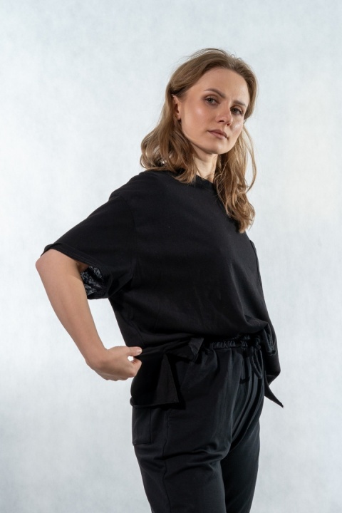 T-shirt oversize „JOY" - Czarny