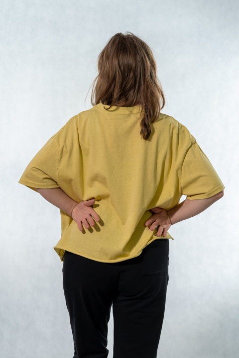 T-shirt oversize „JOY" - Żółty