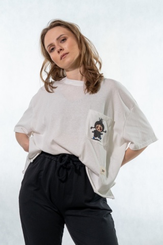 T-shirt oversize „JOY" - Biały