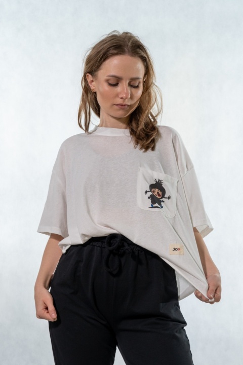 T-shirt oversize „JOY" - Biały