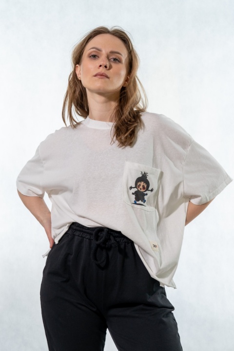 T-shirt oversize „JOY" - Biały