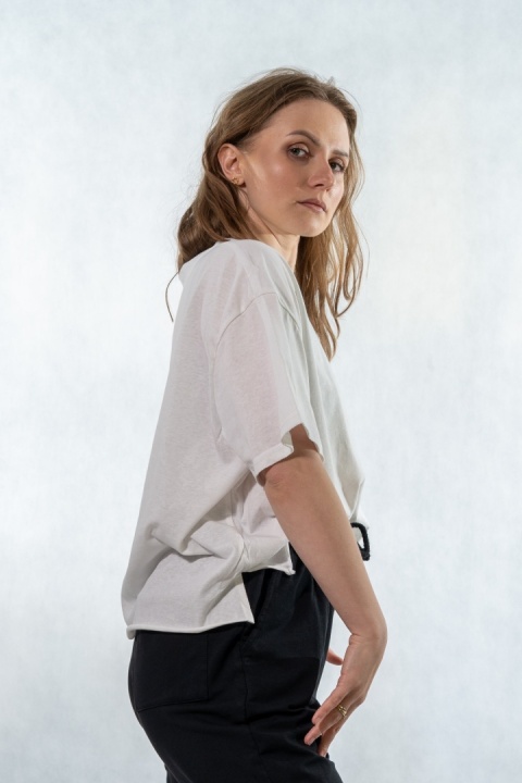 T-shirt oversize „JOY" - Biały