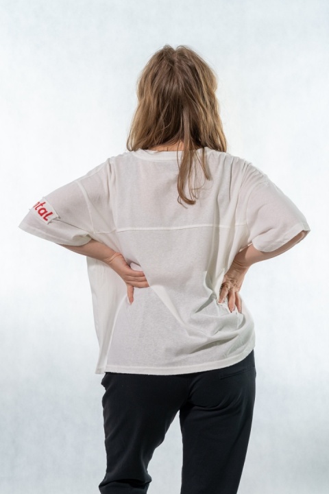 T-shirt oversize „Mental" - Biały