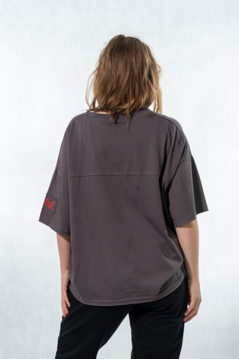 T-shirt oversize „Mental" - Grafitowy