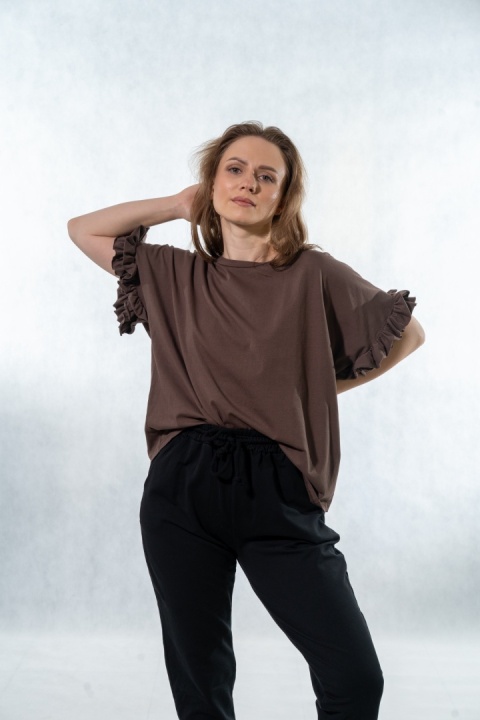 T-shirt z falbankami Volant WIYA - Moka