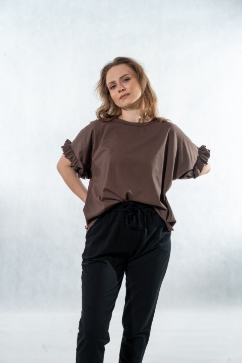 T-shirt z falbankami Volant WIYA - Moka