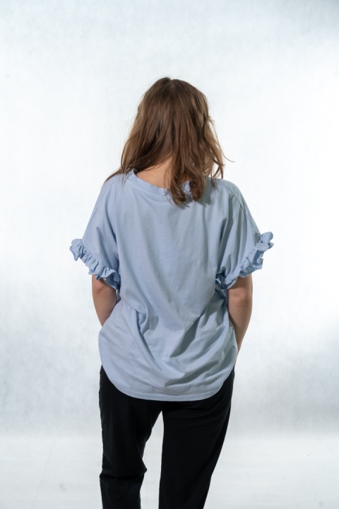 T-shirt z falbankami Volant WIYA - Cielo