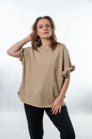 T-shirt z falbankami Volant WIYA - Safari