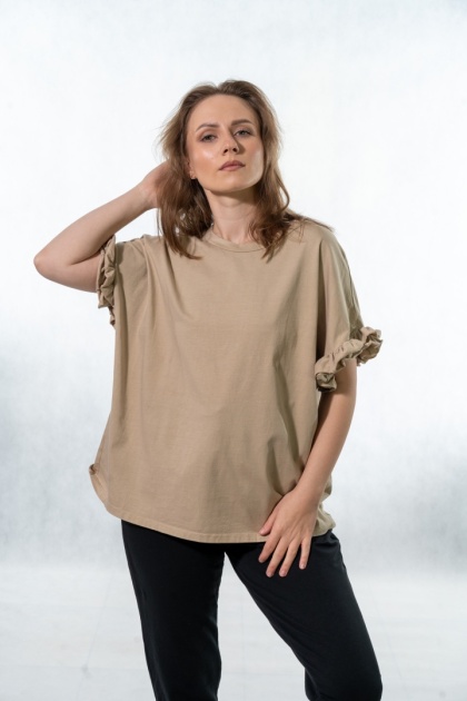 T-shirt z falbankami Volant WIYA - Safari