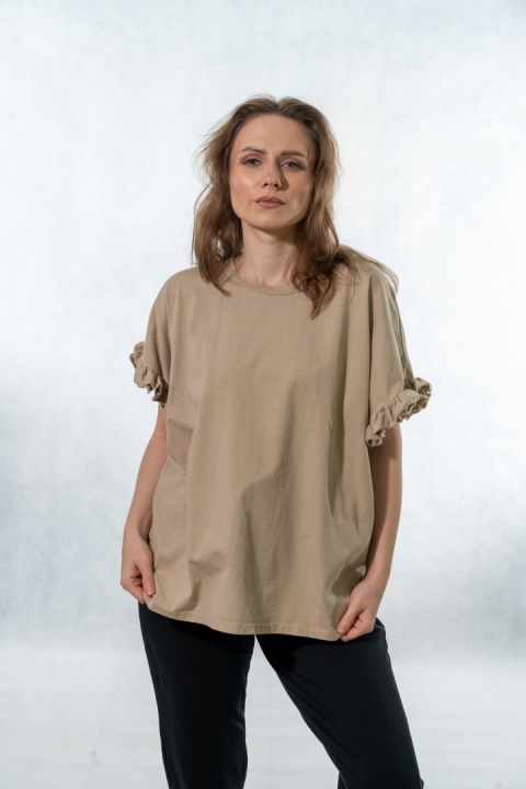 T-shirt z falbankami Volant WIYA - Safari