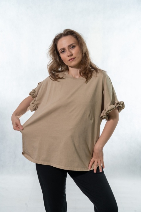 T-shirt z falbankami Volant WIYA - Safari