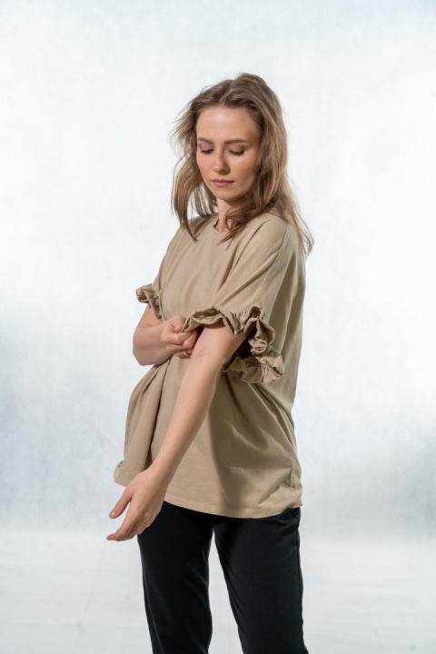 T-shirt z falbankami Volant WIYA - Safari