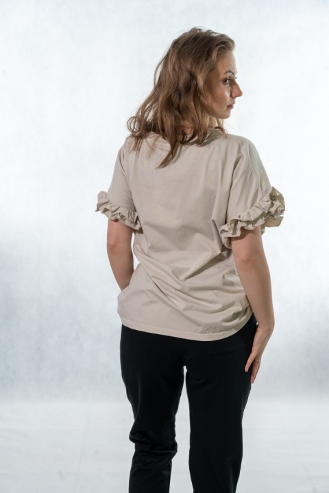 T-shirt z falbankami Volant WIYA - Sabbia