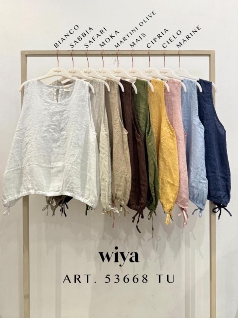 Top lniany oversize WIYA - Notte