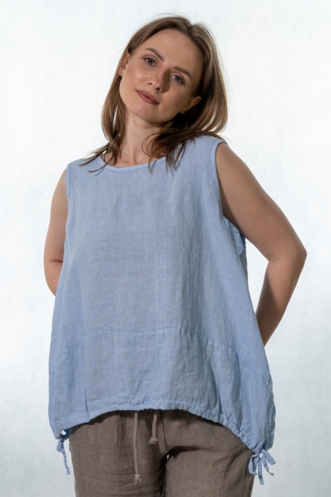 Top lniany oversize WIYA - Cielo