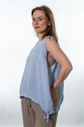 Top lniany oversize WIYA - Cielo