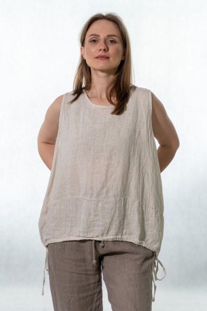 Top lniany oversize WIYA - Sabbia