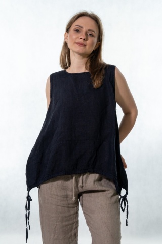 Top lniany oversize WIYA - Notte