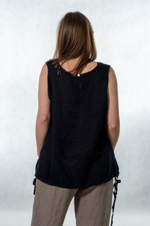 Top lniany oversize WIYA - Notte