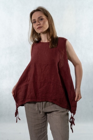 Top lniany oversize WIYA - Peperoncino