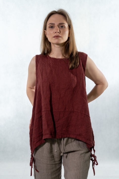 Top lniany oversize WIYA - Peperoncino