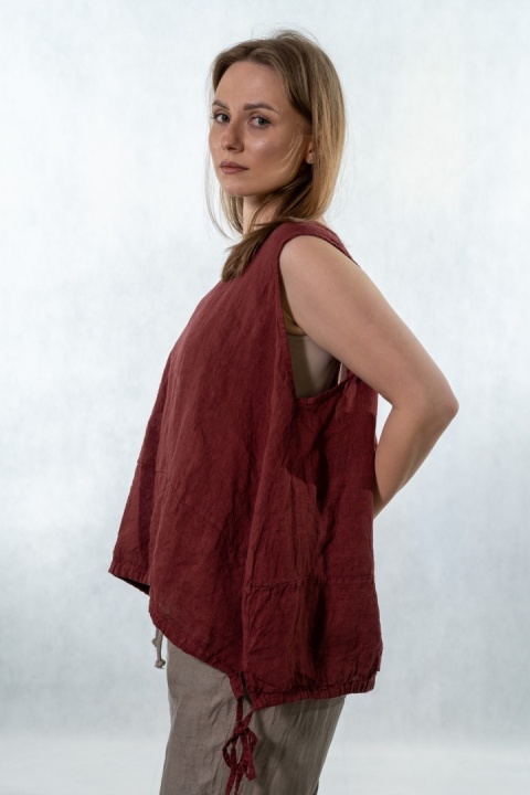 Top lniany oversize WIYA - Peperoncino