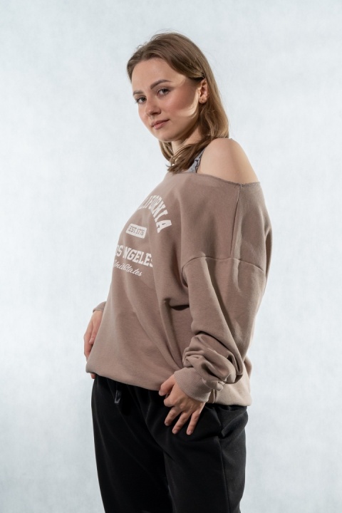Bluza damska CALIFORNIA - styl casual I COLETTE - Cappuccino