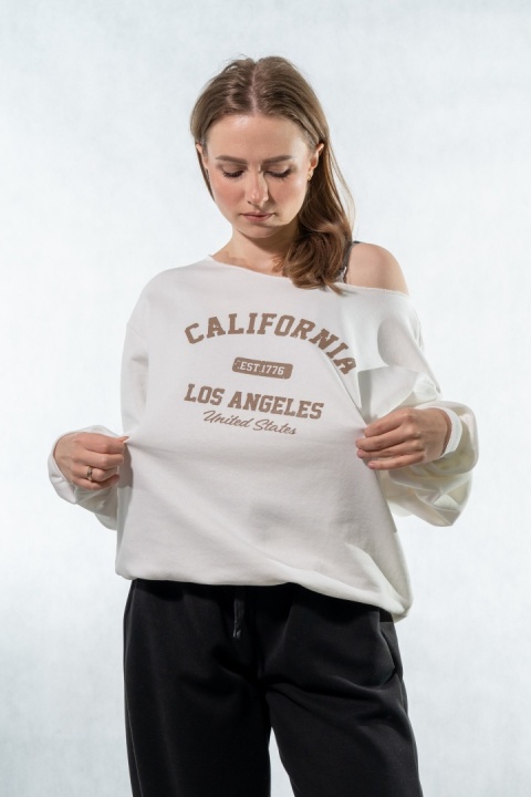 Bluza damska CALIFORNIA - styl casual I COLETTE - Śmietanka