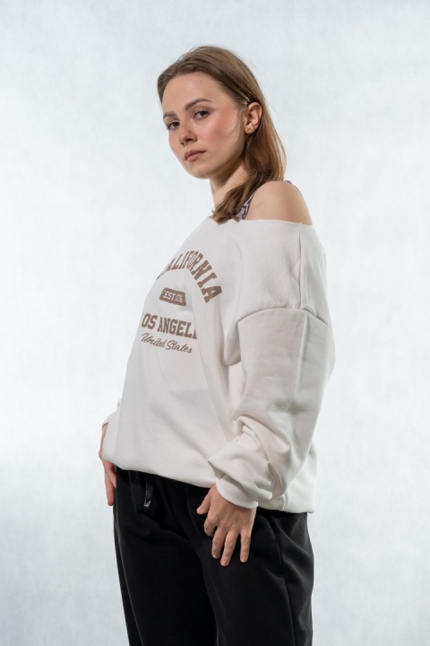 Bluza damska CALIFORNIA - styl casual I COLETTE - Śmietanka