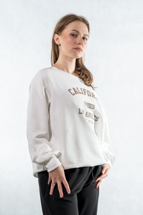 Bluza damska CALIFORNIA - styl casual I COLETTE - Śmietanka
