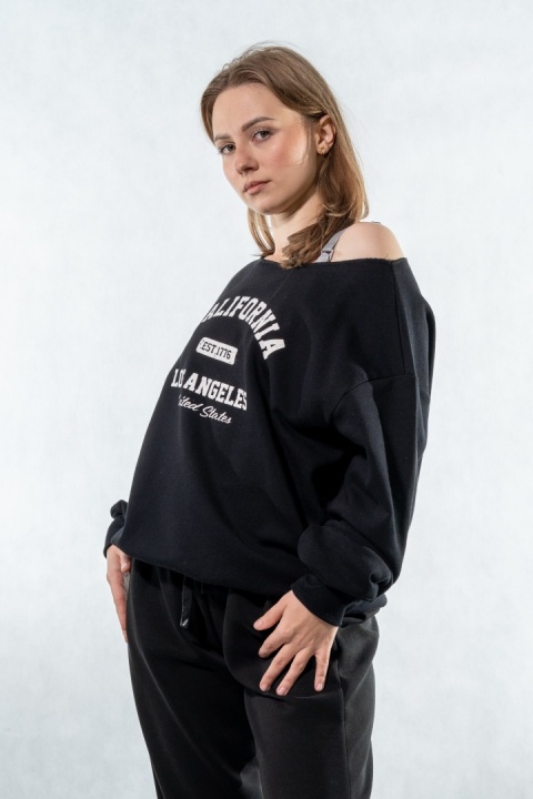 Bluza damska CALIFORNIA - styl casual I COLETTE - Czarna