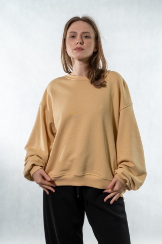 Bluza damska COLETTE – Bananowa z efektownym marszczeniem na rękawach