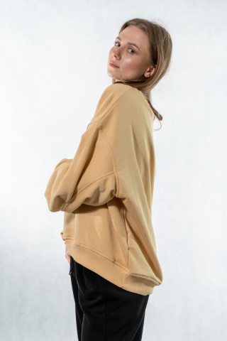Bluza damska COLETTE – Bananowa z efektownym marszczeniem na rękawach
