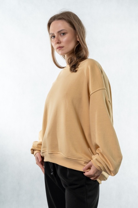 Bluza damska COLETTE – Bananowa z efektownym marszczeniem na rękawach