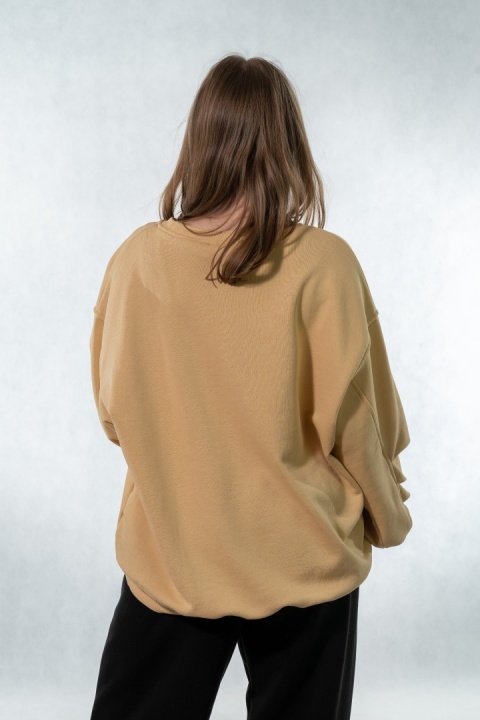 Bluza damska COLETTE – Bananowa z efektownym marszczeniem na rękawach