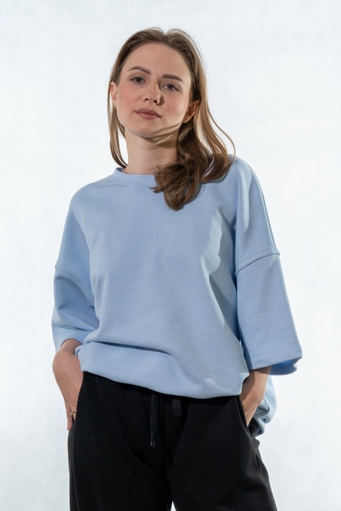 Bluza damska krótki rękaw COLETTE - Baby Blue