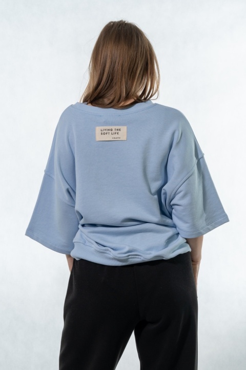 Bluza damska krótki rękaw COLETTE - Baby Blue