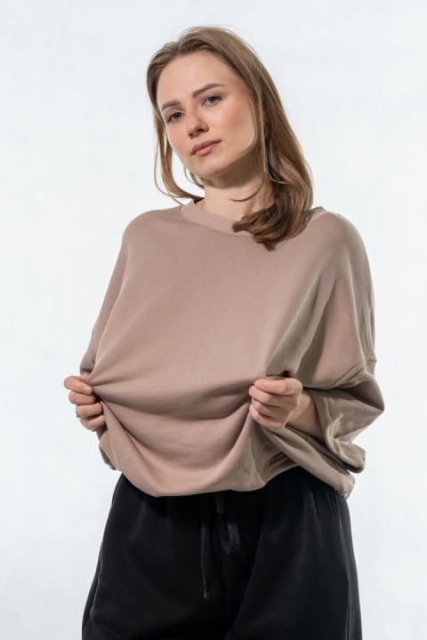 Bluza damska krótki rękaw COLETTE - Cappuccino