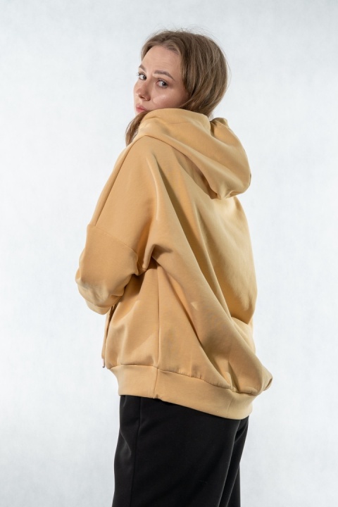 Bluza damska z kapturem COLETTE - Bananowo-Musztardowa